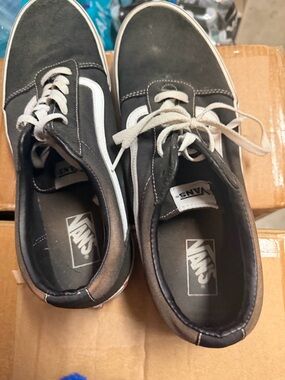 Vans Black and White Low-Top Skate Sneakers